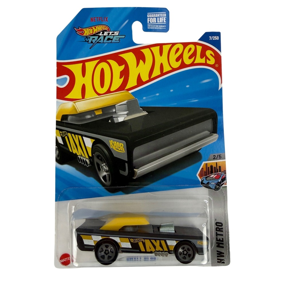 Hot‎ Wheels Small Bloc Matte Black Taxi HW Metro 7/250 Netflix Lets Race 2024